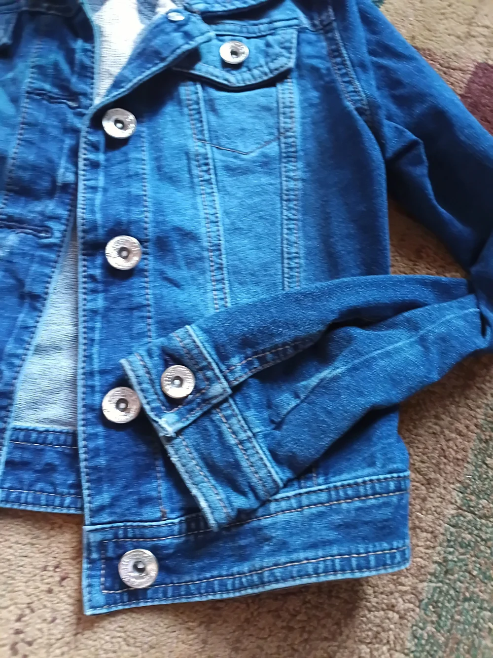 Justice Dark Blue Denim Jacket with Studded Collar